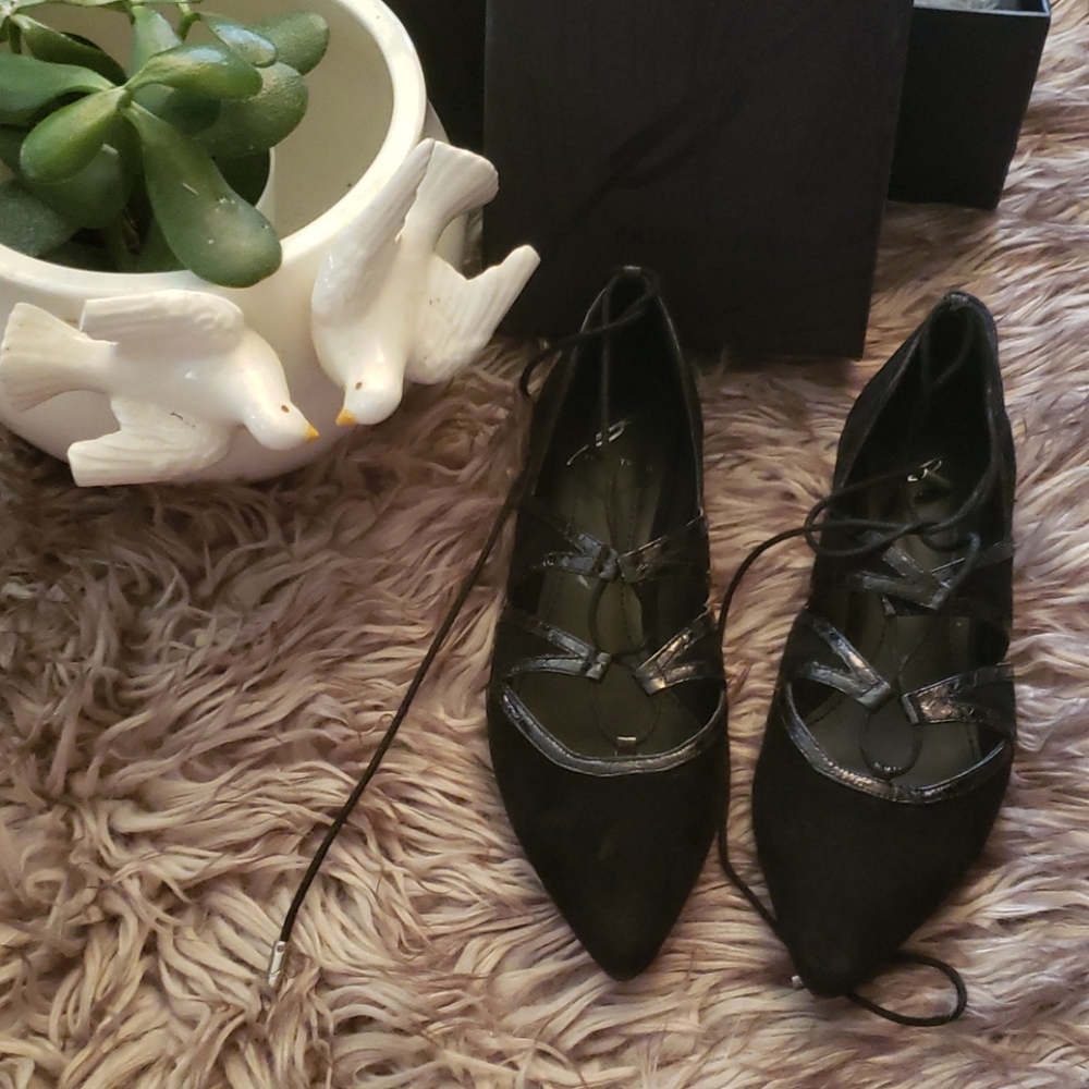 Brian Atwood Bsanaa Black Suede Flats